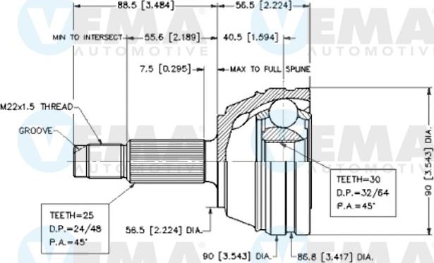 VEMA 18600 - Kit giunti, Semiasse www.autoricambit.com