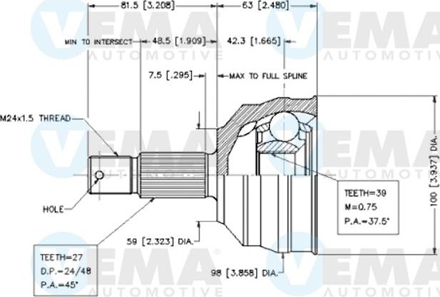 VEMA 18615 - Kit giunti, Semiasse www.autoricambit.com