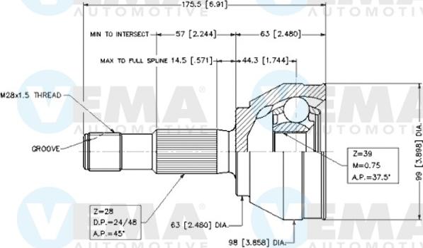 VEMA 18617 - Kit giunti, Semiasse www.autoricambit.com