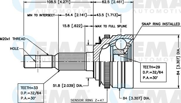 VEMA 18636 - Kit giunti, Semiasse www.autoricambit.com