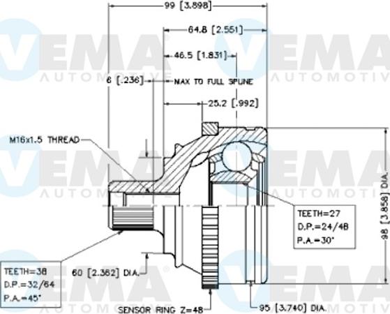 VEMA 18633 - Kit giunti, Semiasse www.autoricambit.com