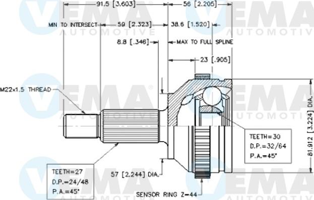 VEMA 18621 - Kit giunti, Semiasse www.autoricambit.com