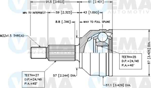 VEMA 18622 - Kit giunti, Semiasse www.autoricambit.com