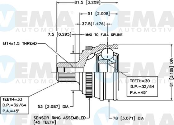 VEMA 18294 - Kit giunti, Semiasse www.autoricambit.com