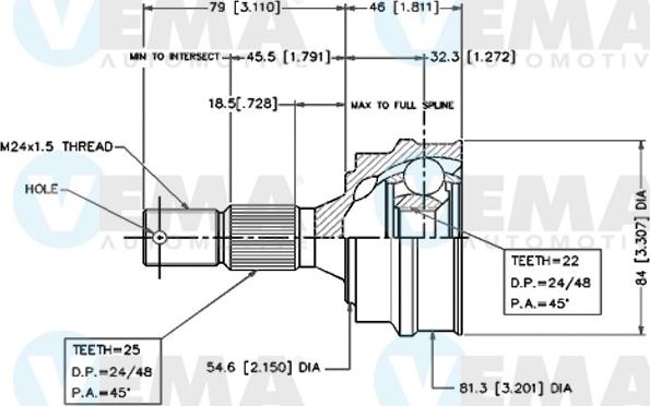 VEMA 18246 - Kit giunti, Semiasse www.autoricambit.com