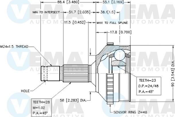 VEMA 18282 - Kit giunti, Semiasse www.autoricambit.com