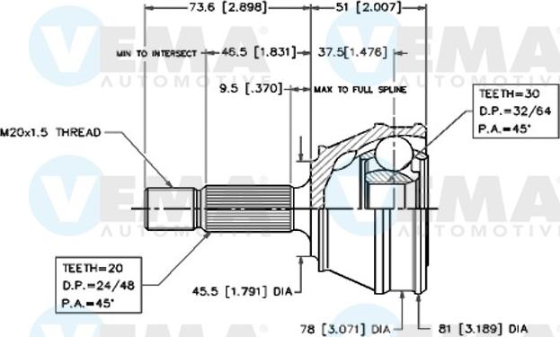 VEMA 18235 - Kit giunti, Semiasse www.autoricambit.com