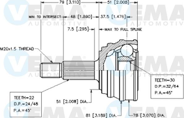 VEMA 18231 - Kit giunti, Semiasse www.autoricambit.com