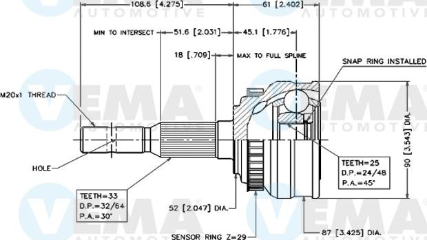 VEMA 18224 - Kit giunti, Semiasse www.autoricambit.com