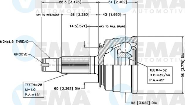 VEMA 18272 - Kit giunti, Semiasse www.autoricambit.com