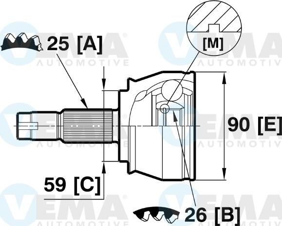 VEMA 18789 - Kit giunti, Semiasse www.autoricambit.com