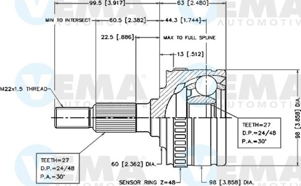 VEMA 18776 - Kit giunti, Semiasse www.autoricambit.com