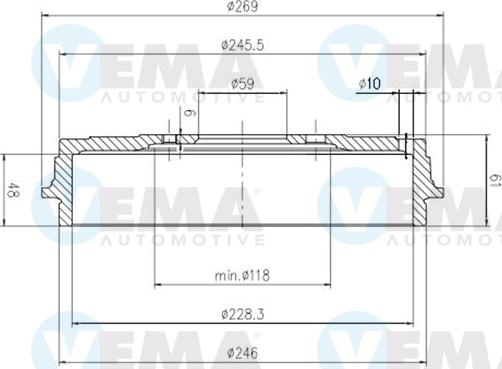 VEMA 801502 - Tamburo freno www.autoricambit.com