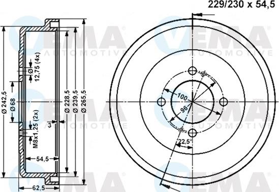 VEMA 801029 - Tamburo freno www.autoricambit.com