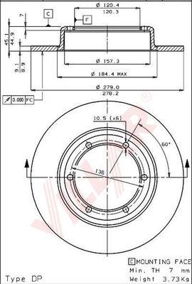 BENDIX 561098B - Discofreno www.autoricambit.com