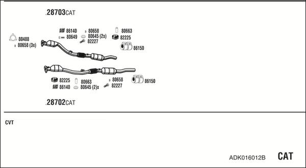 Walker ADK016012B - Impianto gas scarico www.autoricambit.com