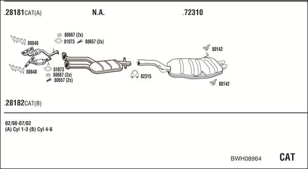 Walker BWH08964 - Impianto gas scarico www.autoricambit.com