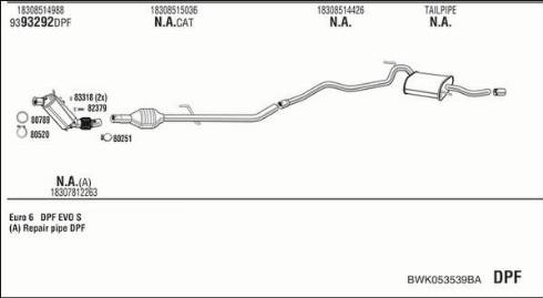 Walker BWK053539BA - Impianto gas scarico www.autoricambit.com