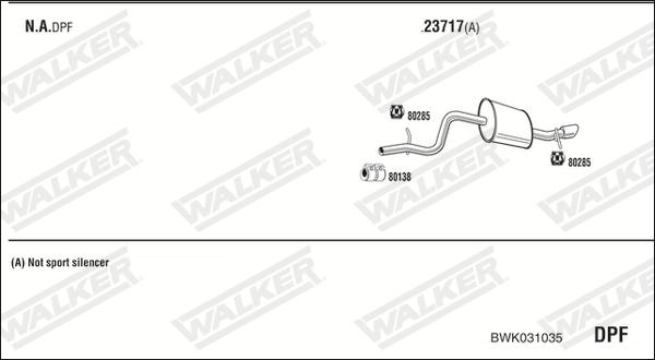 Walker BWK031035 - Impianto gas scarico www.autoricambit.com