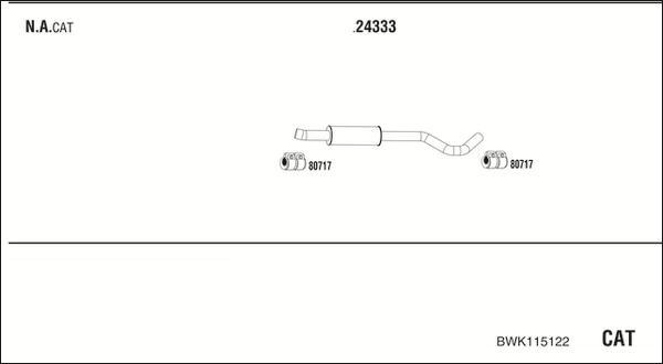 Walker BWK115122 - Impianto gas scarico www.autoricambit.com