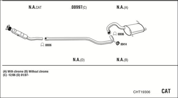 Walker CHT19306 - Impianto gas scarico www.autoricambit.com