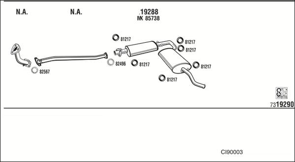 Walker CI90003 - Impianto gas scarico www.autoricambit.com