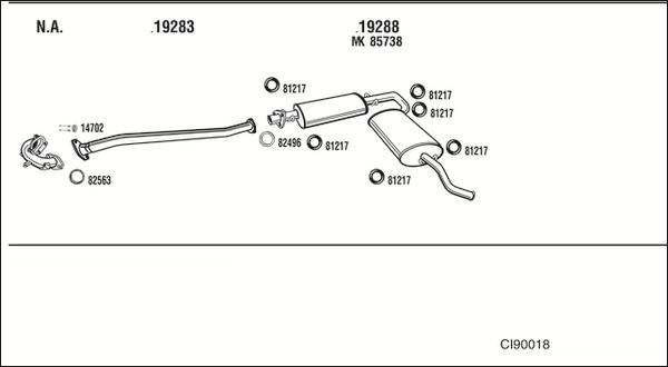 Walker CI90018 - Impianto gas scarico www.autoricambit.com