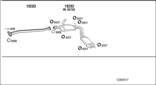 Walker CI90017 - Impianto gas scarico www.autoricambit.com