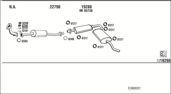 Walker CI90031 - Impianto gas scarico www.autoricambit.com