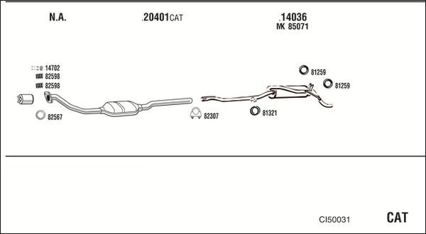 Walker CI50031 - Impianto gas scarico www.autoricambit.com