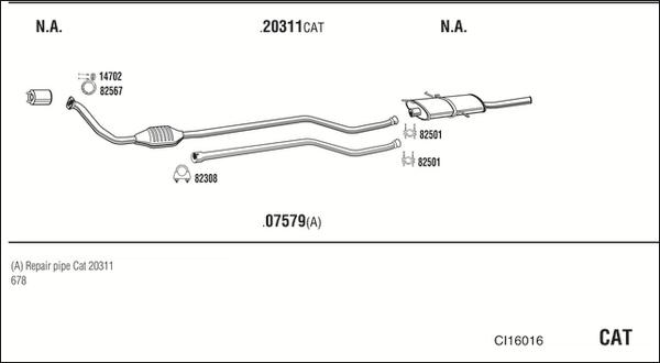 Walker CI16016 - Impianto gas scarico www.autoricambit.com