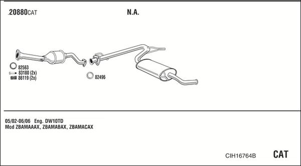 Walker CIH16764B - Impianto gas scarico www.autoricambit.com