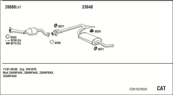 Walker CIH16760A - Impianto gas scarico www.autoricambit.com