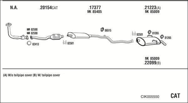 Walker CIK005550 - Impianto gas scarico www.autoricambit.com