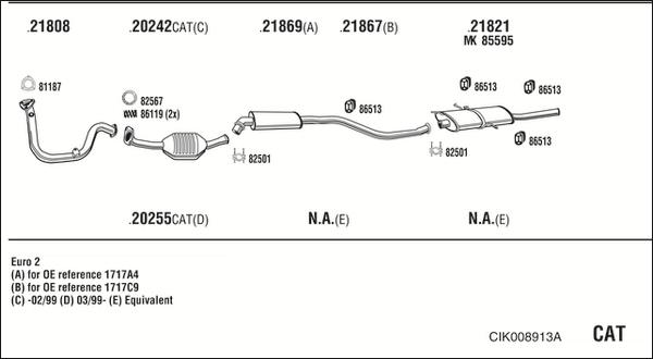 Walker CIK008913A - Impianto gas scarico www.autoricambit.com