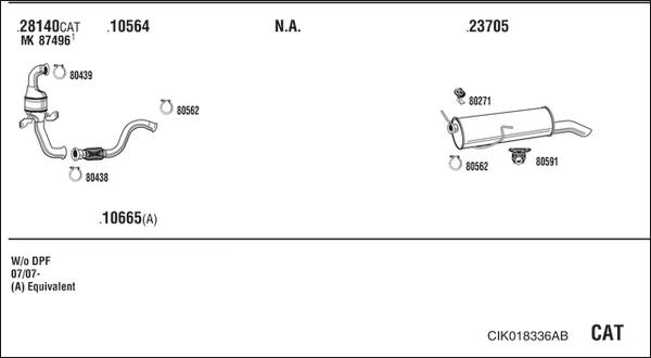 Walker CIK018336AB - Impianto gas scarico www.autoricambit.com