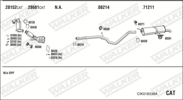 Walker CIK018338A - Impianto gas scarico www.autoricambit.com