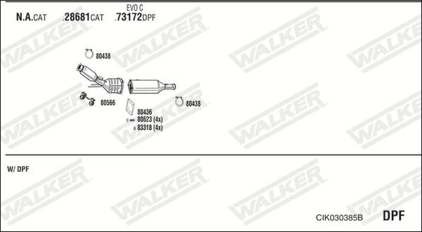 Walker CIK030385B - Impianto gas scarico www.autoricambit.com