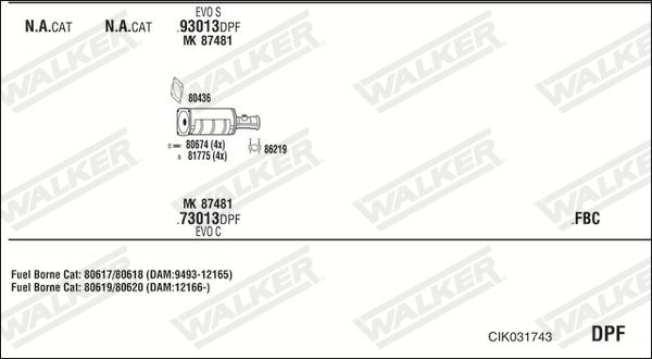 Walker CIK031743 - Impianto gas scarico www.autoricambit.com