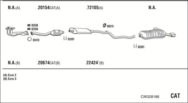 Walker CIK028186 - Impianto gas scarico www.autoricambit.com