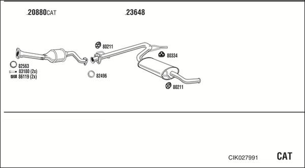 Walker CIK027991 - Impianto gas scarico www.autoricambit.com