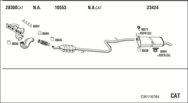 Walker CIK116784 - Impianto gas scarico www.autoricambit.com