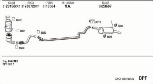 Walker CIK113668AB - Impianto gas scarico www.autoricambit.com