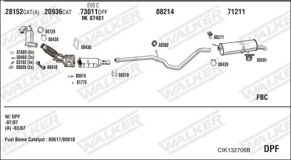 Walker CIK132706B - Impianto gas scarico www.autoricambit.com