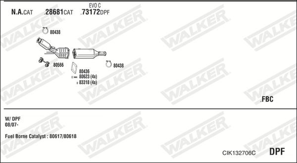 Walker CIK132706C - Impianto gas scarico www.autoricambit.com