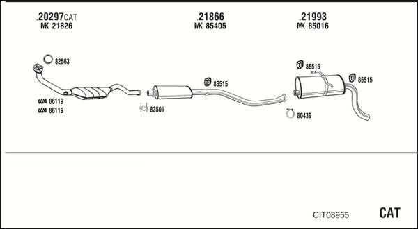 Walker CIT08955 - Impianto gas scarico www.autoricambit.com