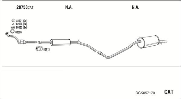 Walker DCK057170 - Impianto gas scarico www.autoricambit.com