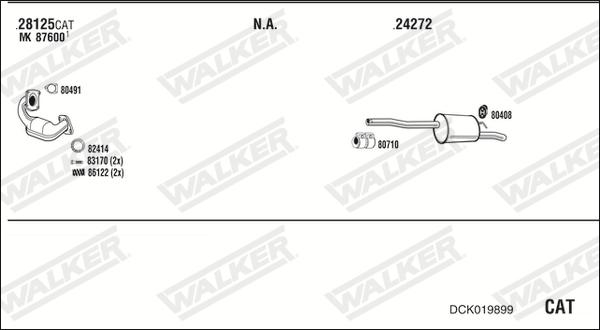 Walker DCK019899 - Impianto gas scarico www.autoricambit.com