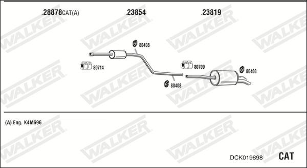 Walker DCK019898 - Impianto gas scarico www.autoricambit.com