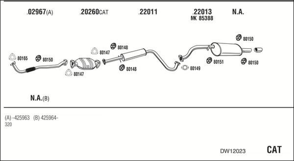 Walker DW12023 - Impianto gas scarico www.autoricambit.com